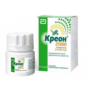 КРЕОН 25000 №20 КАПС. КШ/РАСТВ. ФЛ. /ЭББОТТ/ КРЕОН 25000 №20 КАПС. КШ/РАСТВ. ФЛ. /ЭББОТТ/