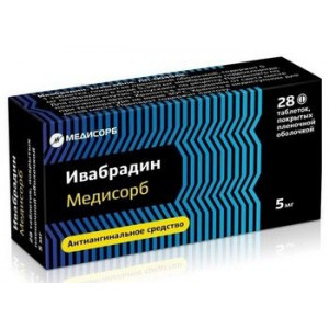 ИВАБРАДИН МЕДИСОРБ 5МГ. №28 ТАБ. П/О /МЕДИСОРБ/ ИВАБРАДИН МЕДИСОРБ 5МГ. №28 ТАБ. П/О /МЕДИСОРБ/