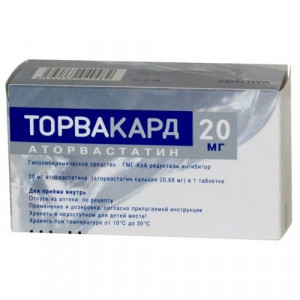 ТОРВАКАРД 20МГ. №90 ТАБ. П/П/О /САНОФИ/САНЕКА/ ТОРВАКАРД 20МГ. №90 ТАБ. П/П/О /САНОФИ/САНЕКА/