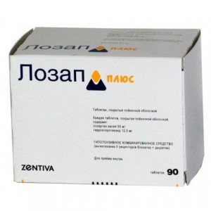 ЛОЗАП ПЛЮС 12,5МГ.+50МГ. №90 ТАБ. П/П/О ЛОЗАП ПЛЮС 12,5МГ.+50МГ. №90 ТАБ. П/П/О