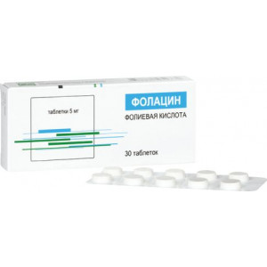 ФОЛАЦИН 5МГ. №30 ТАБ. /ЯДРАН/ ФОЛАЦИН 5МГ. №30 ТАБ. /ЯДРАН/
