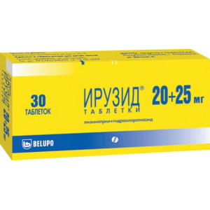 ИРУЗИД 20+25МГ. №30 ТАБ. ИРУЗИД 20+25МГ. №30 ТАБ.