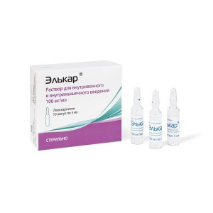 ЭЛЬКАР 100МГ/МЛ. 5МЛ. №10 Р-Р Д/В/В,В/М АМП. ЭЛЬКАР 100МГ/МЛ. 5МЛ. №10 Р-Р Д/В/В,В/М АМП.